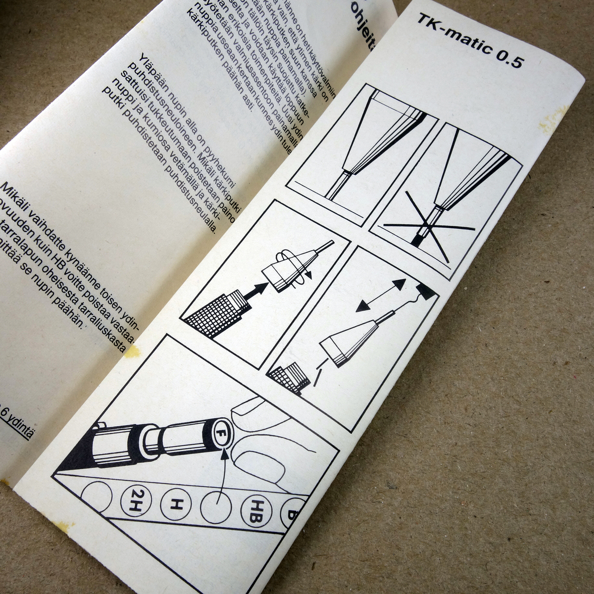 Инструкция к автоматическому карандашу Faber-Castell TK-matic L, грифель 0,5 мм, конец 1970-х — начало 1980-х гг.
